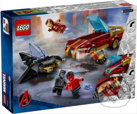 Lego® marvel 76310 iron manovo auto a black panther vs. red hulk