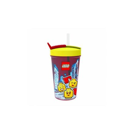 LEGO ICONIC Girl kelímek s brčkem - žlutá/červená