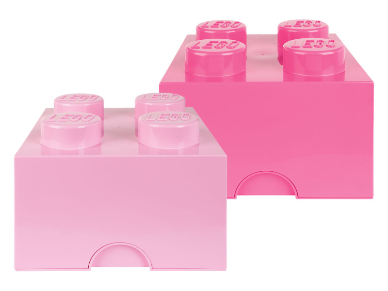 Lego Úložný box stohovatelný 2 x 4 knoflíky, 2 kusy (světle fialová / zářivě fialová)