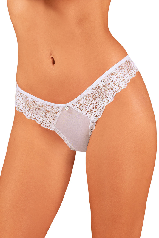 Tanga Obsessive Heavenlly panties - výprodej Barva: Bílá, Velikost: XL/2XL