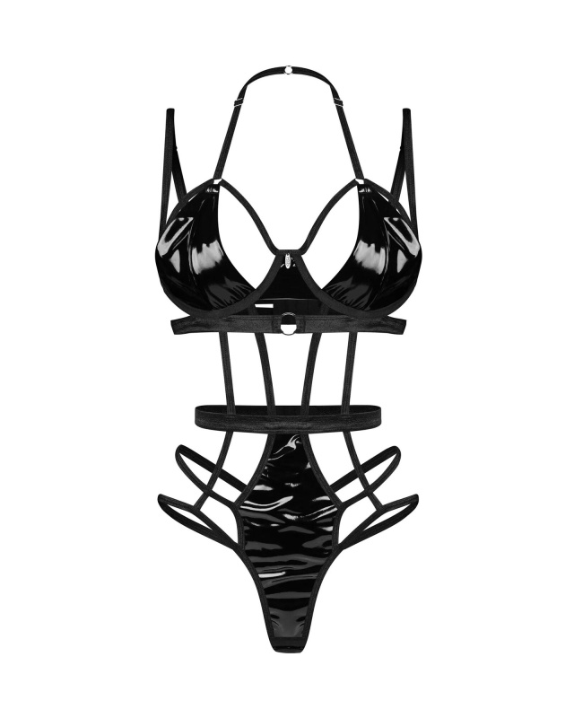 Dámské sexy body Keira Lise teddy černé - Obsessive S/M