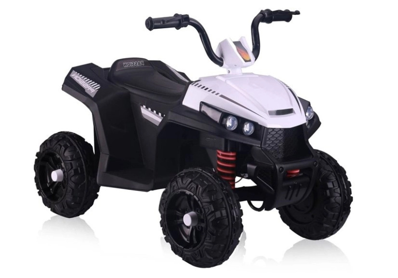 Dětský elektrický čtyřkolový quad, bílý