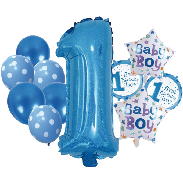 Sada balónků 12 ks k 1. narozeninám - Chlapec 80 cm