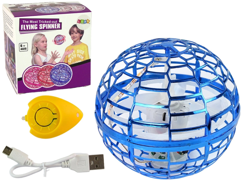 Létající rotující koule modrá Flynova LED 10 cm