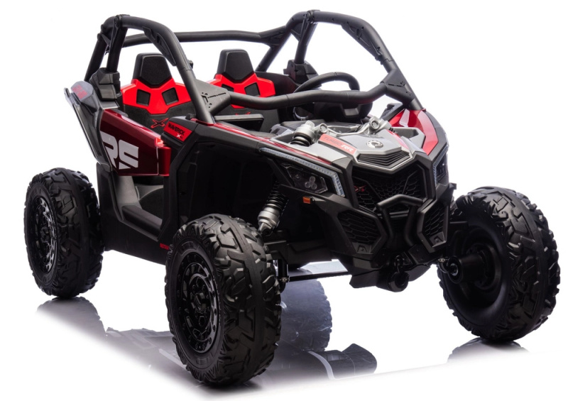 Can-Am Maverick turbo rr silné elektrické autíčko na baterii, červené lakované