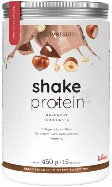 Nutriversum Shake Whey Protein 450 g - lískové oříšky/ čokoláda