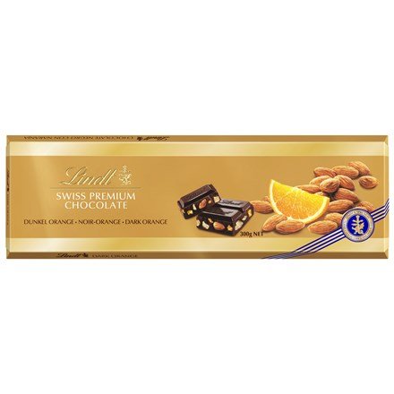 Lindt Čokoláda hořká mandle pomeranč 300 g