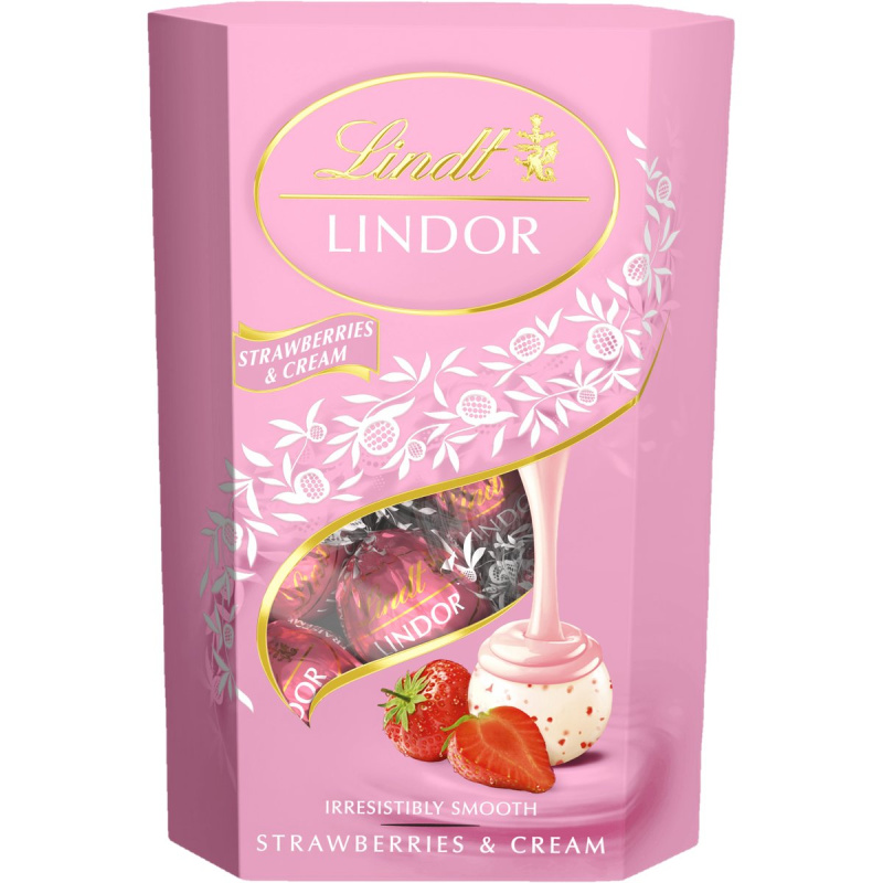 Lindt LINDOR Bonboniéra limitovaná edice pralinek s krémovou jahodovou příchutí
