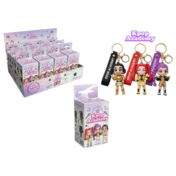 K-Pop Academy Figurka s klíčenkou a poutkem v krabičce (překvapení) 7 cm, 3 druhy