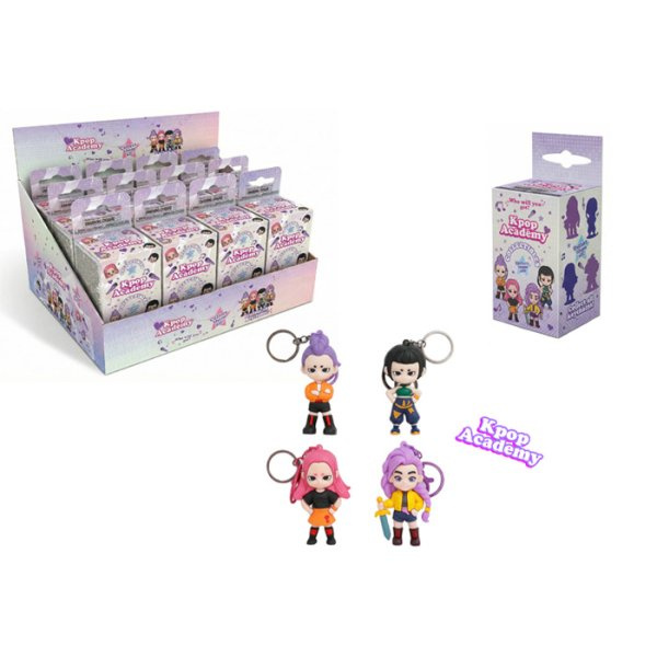 K-Pop Academy Figurka s klíčenkou v krabičce (překvapení), 7 cm, 4 druhy