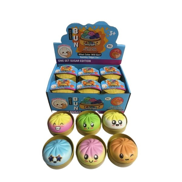 Squishy mačkací knedlíček 8,5 cm v misce - překvapení, více druhů