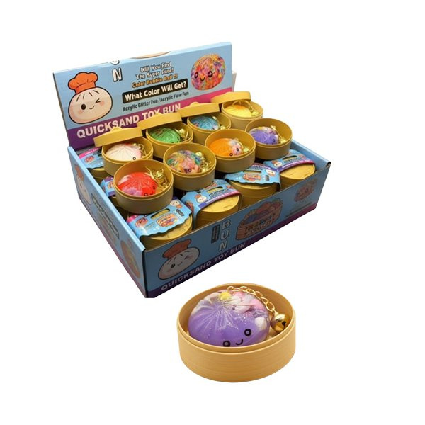 Squishy klíčenka mačkací knedlíček 4,5 cm v misce - překvapení, více druhů