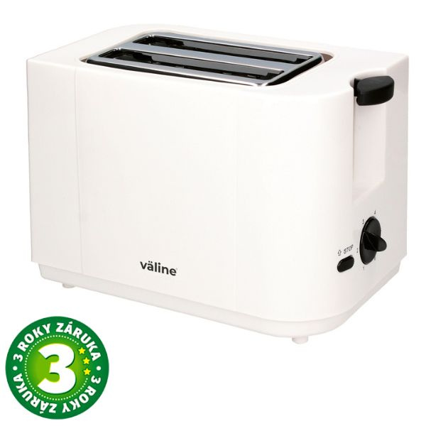 Topinkovač na 2 toasty Väline Avocato 700W funkce přihřátí a rozmrazení bílý 3 roky zár.