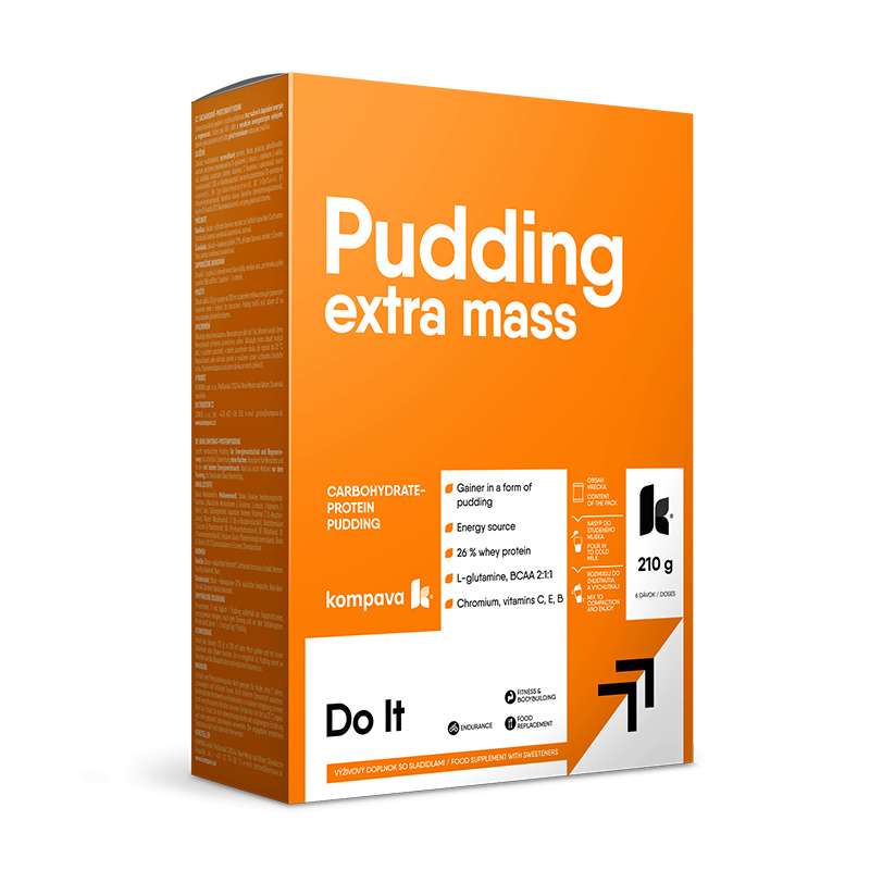 Kompava Extra Mass Puding karton 6 dávek, vanilka-čokoláda