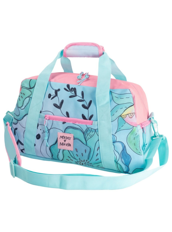 Cestovní taška meatfly x pura vida mavis tyrkysová/růžová 26 l