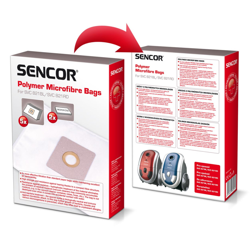 Sencor SVC 821RD/BL Mikrovlákenné sáčky do vysavače