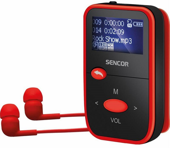 Sencor SFP 4408 RD MP3 přehrávač 8 GB se slotem pro Micro SD