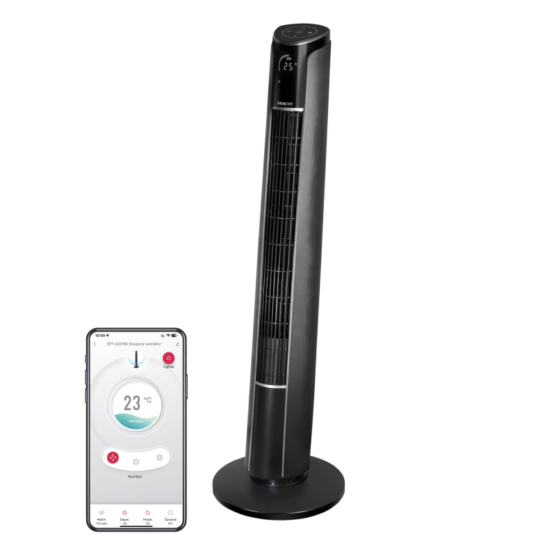 Sencor SFT 4207BK Sloupový ventilátor Wi-Fi SmartBreeze