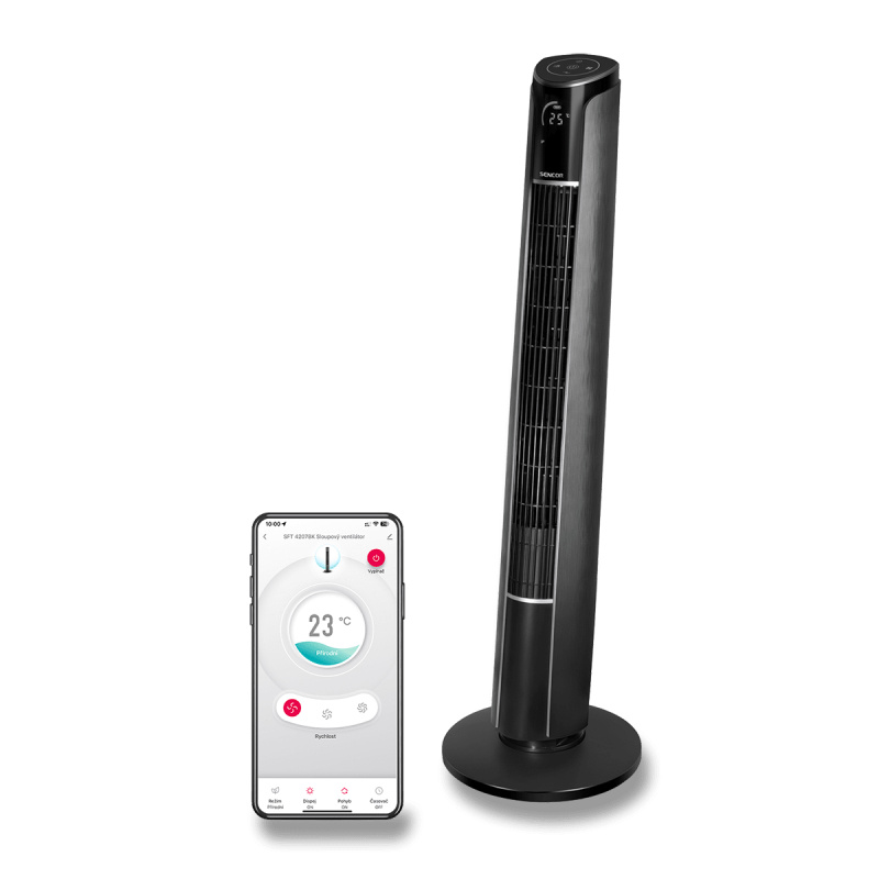Sencor SFT 4207BK Sloupový ventilátor Wi-Fi SmartBreeze