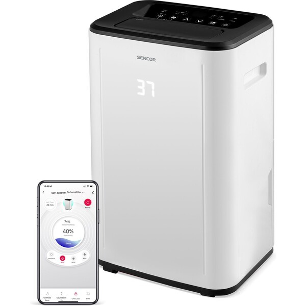 Sencor SDH 3028WH  Chytrý mobilní odvlhčovač 30l Wi-Fi