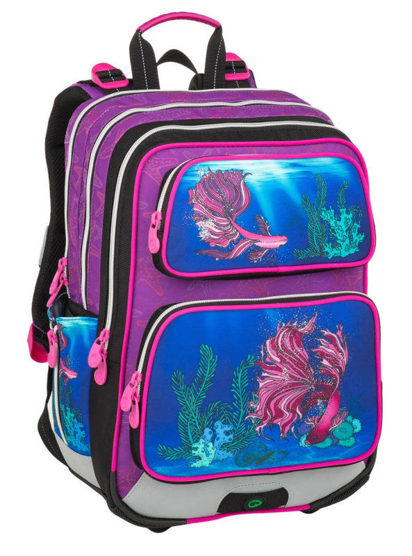 Bagmaster GALAXY 9 C školní batoh - ryba s glitry