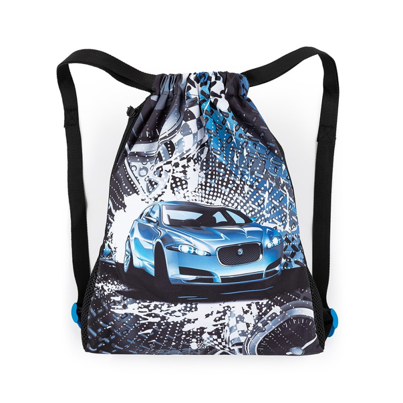 Bagmaster SÁČEK LUMI 23 D školní na přezůvky / tělocvik - modré auto BagMaster