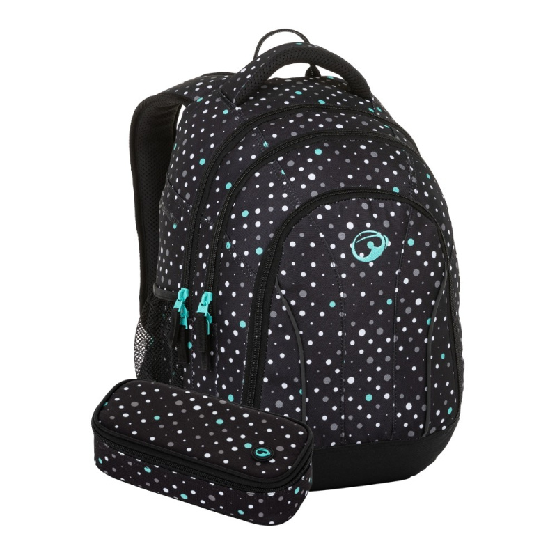 Bagmaster SET SUPERNOVA 23 A studentský set - černo tyrkysový BagMaster