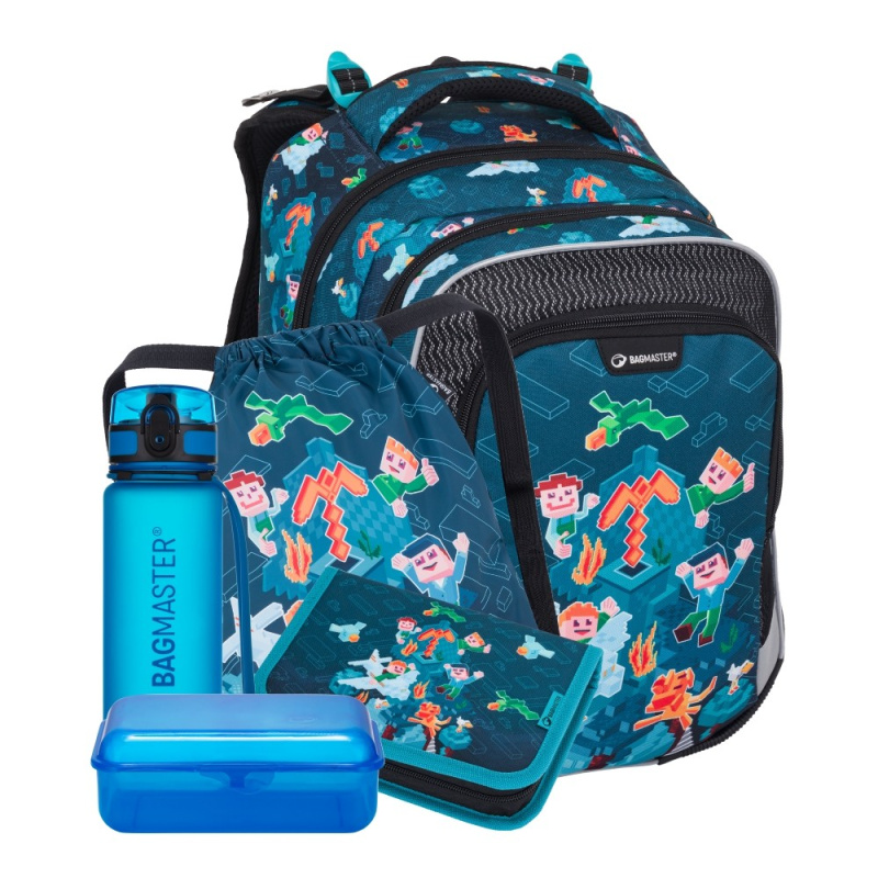 Bagmaster LUMI 24 E velký školní set pro prvňáčky – kostičková říše BagMaster