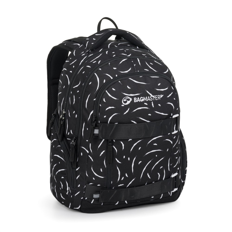 Bagmaster NOMAD 25 A studentský batoh – černo-bílý BagMaster