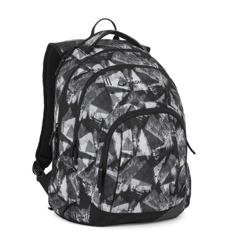 Bagmaster LINCOLN 26 A studentský batoh – černo-bílý
