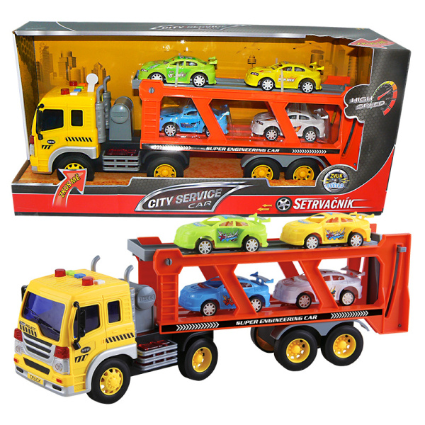 CITY SERVICE CAR - 1:16 Tahač s návěsem na auta