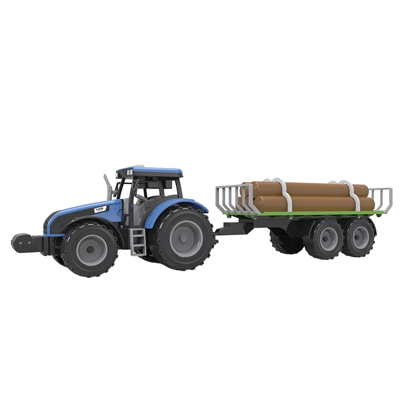 FARM SERVICE - Traktor s valníkem na dřevo se zvuky a světly