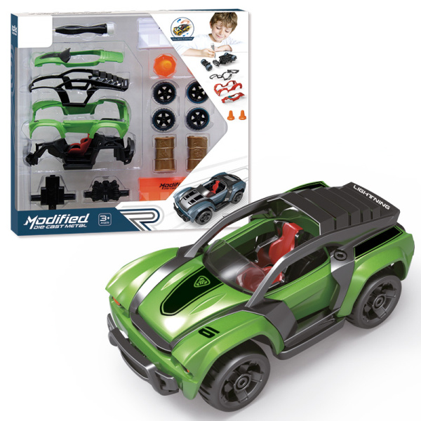 1:32 Stavebnice Auto 17ks - zelené