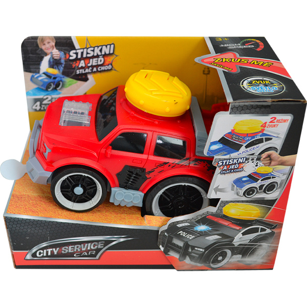 Závodní auto červené - stiskni a jeď
