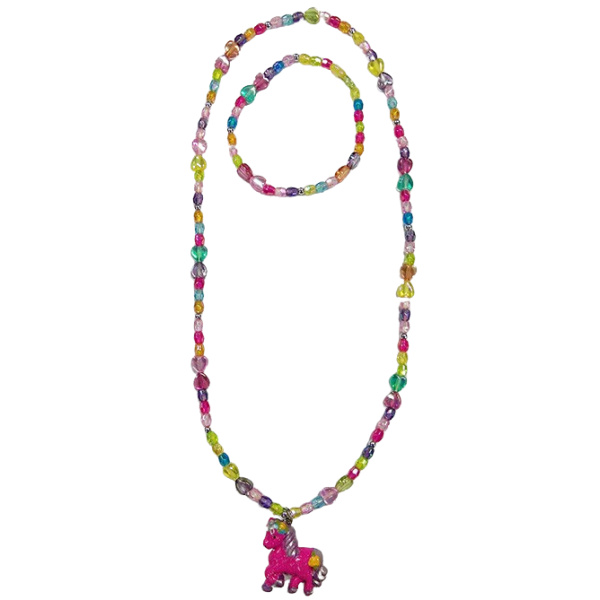 Sada šperků s přívěskem Růžový koník