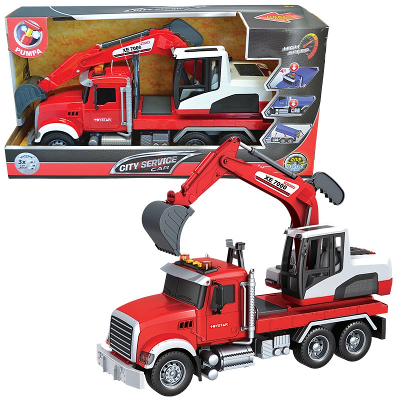 CITY SERVICE CAR - 1:12 Nákladní auto bagr