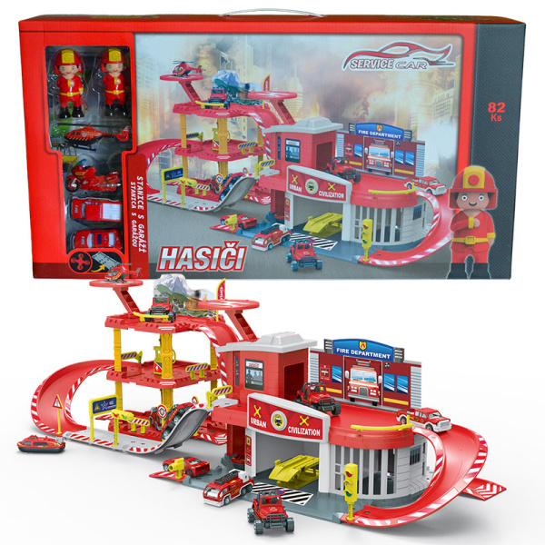 ABC Garáž Hasiči 82 dílů 18X-A205 87 x 27 x 29 cm červená