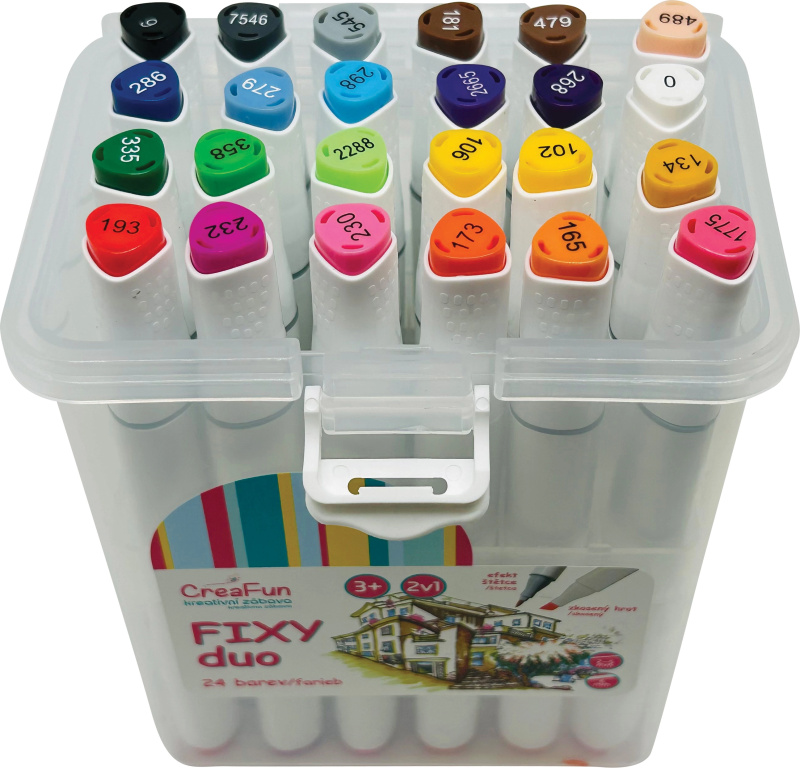 CreaFun - Fixy DUO v boxu 24 barev