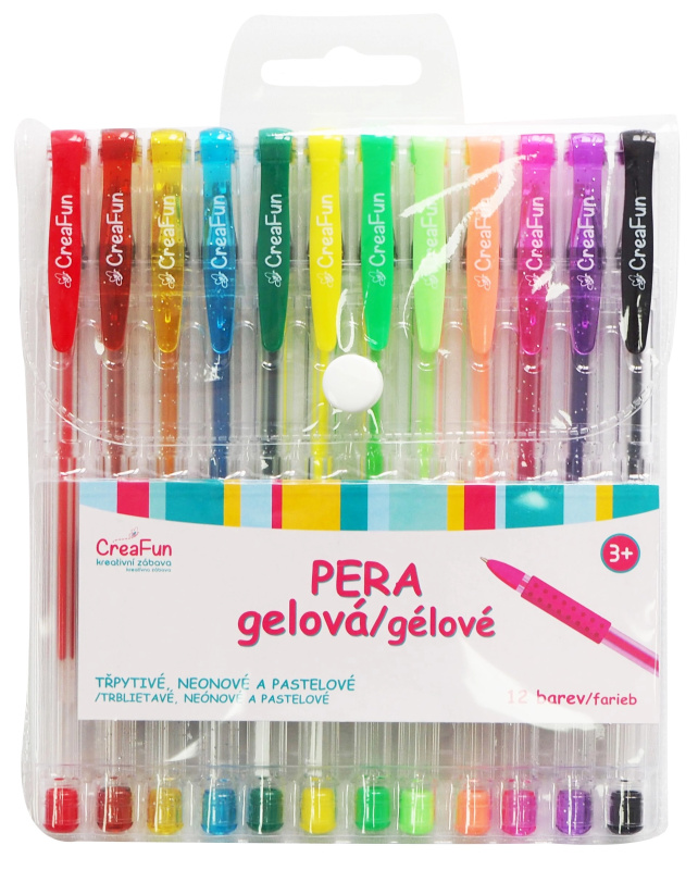CreaFun gelová pera – sada 12 barev