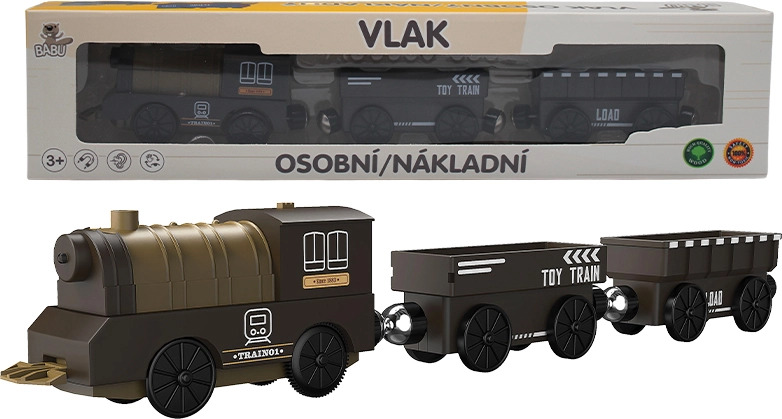 BABU vláčky - Parní nákladní lokomotiva s vagóny na baterie