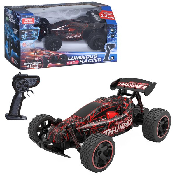 R/C Terénní auto buggy 1:18 LUMINOUS RACING 2,4GHz - ČERVENÉ