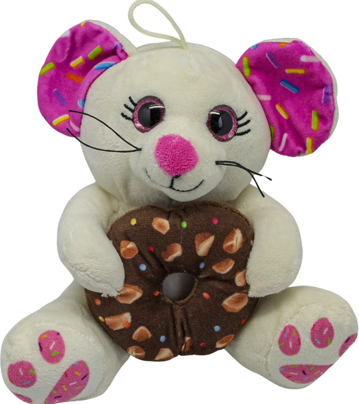 Myš s donutem bílá 20 cm