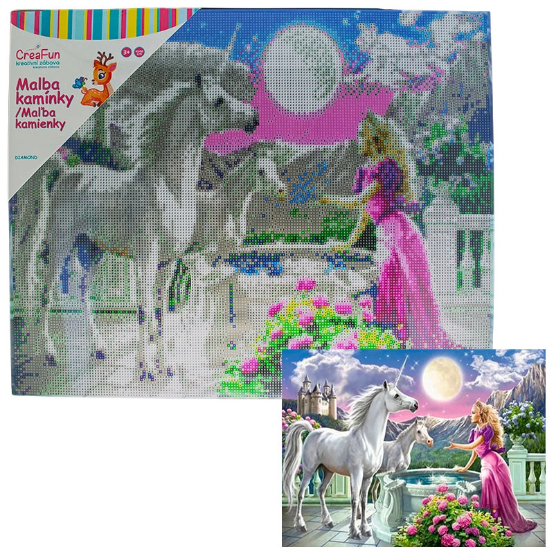 Diamantové malování - Pegas a princezna 40 x 50 cm