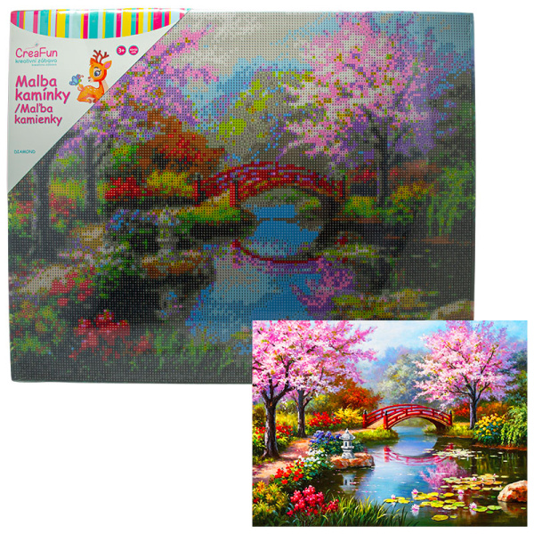 Diamantové malování - Jarní zahrada 40 x 50 cm