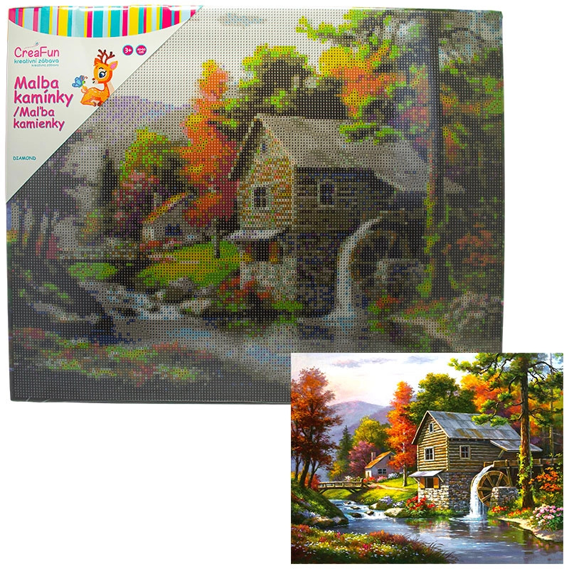 Diamantové malování - Mlýn 40 x 50 cm