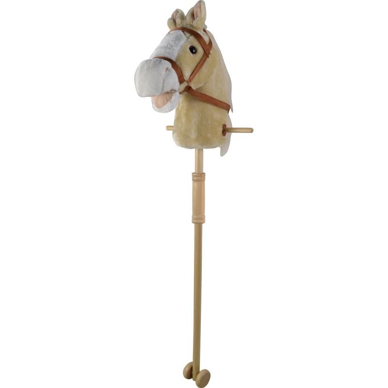 Hobby kůň 95 cm béžový s kolečky, se zvukem koně