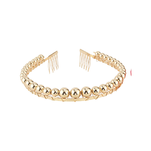 PINK - Čelenka se zlatými perlami