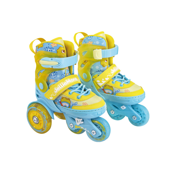 Dětské svítící kolečkové brusle - Žluté (vel. 26-30)
