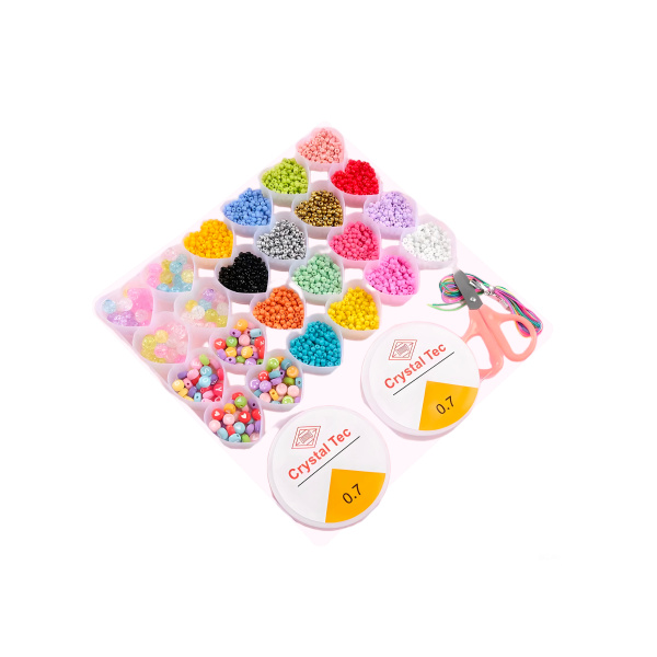 SADA Box 2 s korálky - 26 přihrádek ve tvaru srdíček