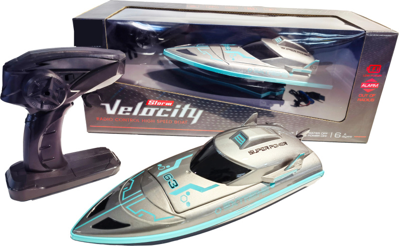 R/C Závodní Člun High Speed 1:16 Stříbrná/Modrá Super Power 63
